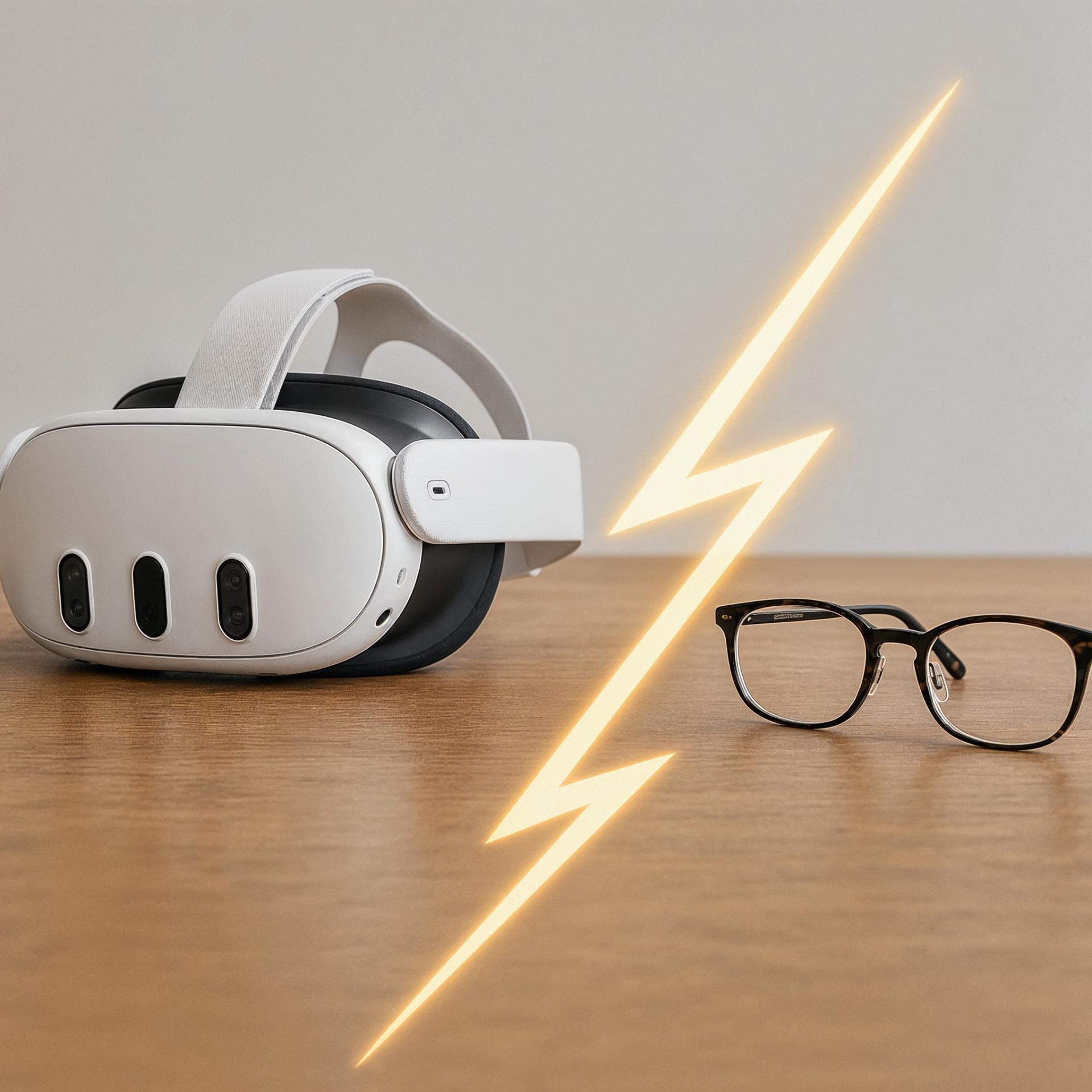 Casque vr et lunettes de vue