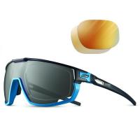 Lunettes de sport a la vue rush bleu julbo avec verres reactiv jaune