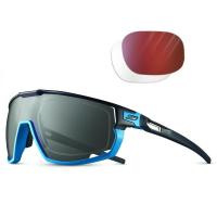Lunettes de sport a la vue rush bleu julbo avec verres reactiv rouge