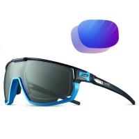 Lunettes de sport a la vue rush bleu julbo avec verres reactiv vermillon